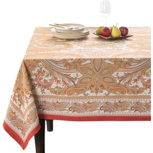 Maison d' Hermine Table Cloth Rectangle Table 100% Cotton 60 x 108 Inches Tablecloth Reusable Decorative Everyday Use for Dining Room, Farmhouse, Home, Party, Festive & Wedding - Kashmir Paisley
