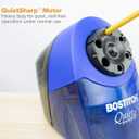 Bostitch Office QuietSharp Electric Pencil Sharpener, Heavy Duty Classroom or Office Use, Size Selector with 6 Different Sizes, Blue