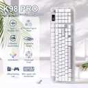 K98Pro Gaming Keyboard, Wireless Creamy Computer Keyboards(White)
