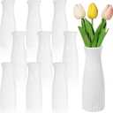 10 Pack Composite Plastic Flower Vase,8" Tall Conic White Vases,Unbreakable Vase Floral Vases for Table Centerpieces, Bouquets, Home Decor, Living Room