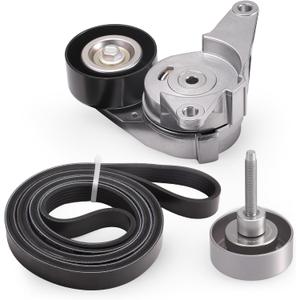 Belt Tensioner Serpentine Belt Idler Pulley Kit for Cadillac SRX, for Chevy Equinox/Impala, for Captiva Sport, for 9-4X 2.8/3.0/3.6L 2010-2017#36110 38397 K060950