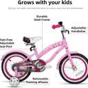JOYSTAR 14 Inch Girls Bike with Training Wheels for Ages 3-5 Years Old Girl Toddler Bike Beach Cruiser Children Bicycle Light Pink
