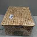 StorageWorks Scalloped Wicker Basket with Lid, Large Water Hyacinth Basket, Natural(Water Hyacinth), 16½" L x 13" W x 7½" H