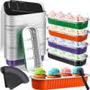 540 Pcs Mini Loaf Pans with Lids and Spoons 6.8 oz Rectangular Aluminum Foil Baking Pans Mini Cake Tins for Bread Desserts(Halloween Color,Rectangle Style) (Purple, Black, Dark Green, Orange)