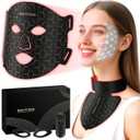Red Light Therapy for Face & Neck, Red Light Mask with 850nm NIR, 7-1 Colors LED Light Therapy mask, Rechargeable LED Face & Neck Mask for Anti-Aging, Skin Firming & Radiant Glow at Home