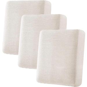 H.VERSAILTEX Super Stretch Individual Seat Cushion Cover Sofa Covers Couch Cushion Covers Slipcover Sets Thick Jacquard Textured Twill Fabric (3 Piece Sofa Cushion Covers, Ivory)