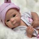 Gileutay 12in Lifelike Silicone Baby Doll Full Body Girl Realistic Newborn Doll Real Life Silicone Reborn Baby Anatomically Correct
