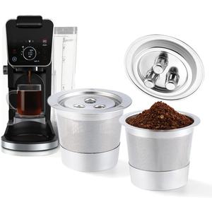 2 Pack K Cups Reusable Coffee Pods for Ninja Dual Brew Coffee Maker Stainless Steel Permanent K Cups Filters Coffee Accessories Compatible with Ninja CFP201 CFP301 Dual Brew Pro Machine