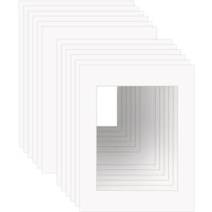 ZBEIVAN 11x14 White Picture Mats with Core Bevel Cut Frame Mattes for 8x10 Pictures - Pack of 12