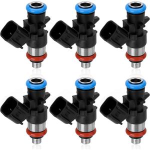 Set of 6 Fuel Injectors Compatible with Jeep Grand Cherokee, Wrangler, Dodge Challenger, Charger, Durango, Grand Caravan, Journey, Avenger, Chrysler Town & Country - Replaces 05184085AC