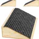 Dog Ramp for Stairs, Non-Slip Dog Stairs, Low-Angled Pet Ramps for Small Dogs and Cats, Medium Dogs, Step and Stair Assist for Injured and Older Pet, 2 Pack, Wood