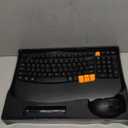 Wireless Keyboard and Mouse Combo, 2.4G Wave Keys Ergonomic Keyboard with Palm Rest and 3 DPI Silent Mouse, Compact Size for Natural Typing, Spill-Resistant, for Windows/PC/Laptop/Mac(Black)