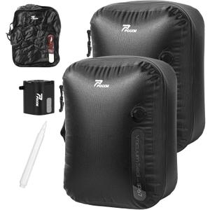 Vacuum Bags for Travel with Wireless Pump, 180 Open Zipper, IP67 Waterproof, Reusable Space Saver Compression Bags for Backpack, Suitcase, Home Storage(2 Pack + Pump) (Small)