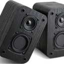 Passive Bookshelf Speakers for Home Theater Surround Sound, Home Desktop Stereo Speakers with Crisper Sound and Classic Wood Grain for Record Player/Computer/TV, Wall Mountable, One Pair. (2.75-inch Woofer)