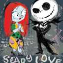 Trends International Disney Tim Burton's The Nightmare Before Christmas - Ink Scary Love Wall Poster, 34L x 22.4W, Unframed Version