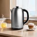 Electric Kettle Temperature Control 1.7L, Stainless Steel Interior (No Plastic Contact), 1500W Electric Tea Kettle, Hot Water Boiler Heater, LED Display&Touch Control,Auto-Shutoff/Boil-Dry Protection