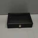 SONGMICS Watch Box, 12-Slot Watch Case Organizer with Large Glass Lid, Removable Pillows, Gift for Loved Ones, Black Synthetic Leather, Black Lining UJWB012B01