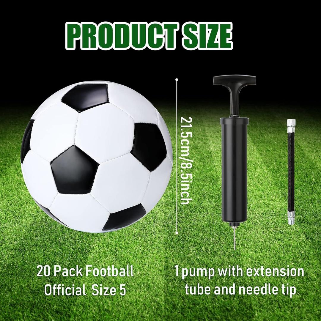 Leyndo Christmas Operation Gifts Include Deflated Size 5 Soccer Balls with Pumps in Bulk with Needles for Adults Christmas Charity Training Practice Game Play Gifts, 25