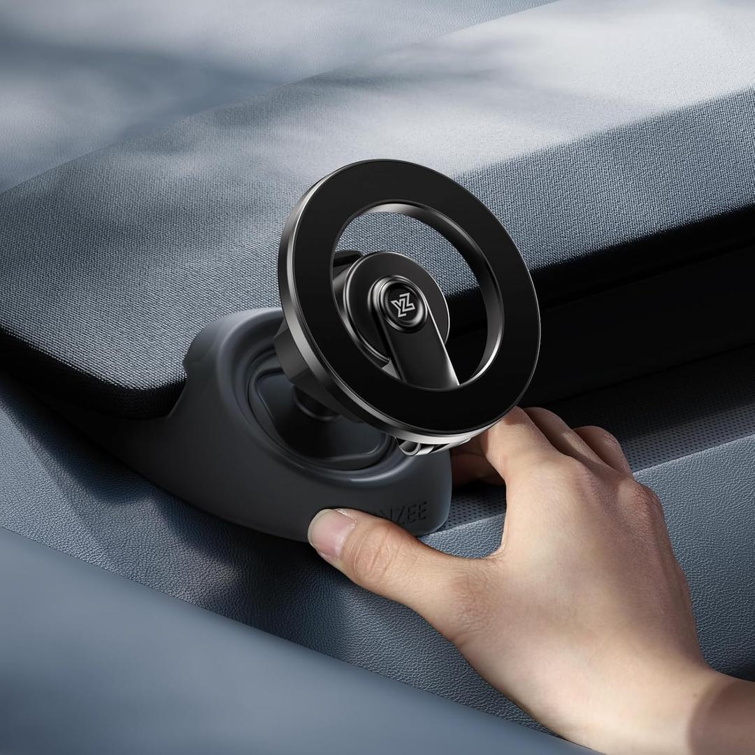YONZEE Magnetic Phone Mount for Tesla Model Y Juniper 2024-2026 & Model 3 Highland, Dashboard Hidden Design, 360 Rotatable Car Holder, Stable Anti-Shake Mount, Does Not Block View, Easy to Install