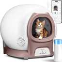 Self Cleaning Litter Box with Auto Safety Sensors for Multiple Cats - Automatic Cat Litter Box Self-Cleaning - Covered Odor Removal with APP Control - Compatible On All WiFi - Electric Robot (Pink)