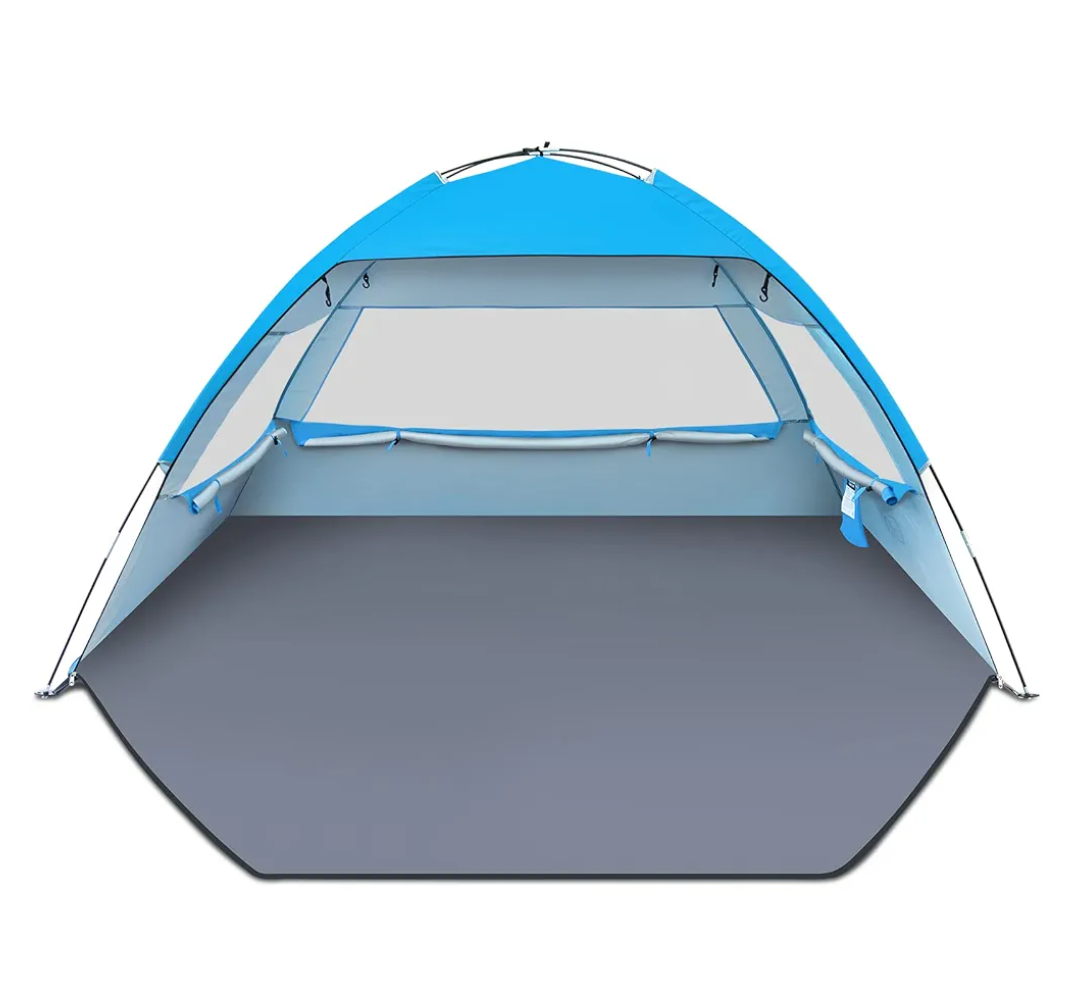 Gorich Beach Tent Sun Shelter  with UPF 50＋ UV Protection, Lightweight & Easy Setup Beach Shade Canopy, Portable Beach Shade Tent Beach Cabana 260CMx165CMx150CM(H)