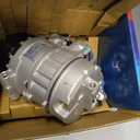 Genuine Bosch AC Compressor 1986AD1077 - 12V, 4 Grooves, 110mm Pulley, Inlet 28.4mm, Outlet 15.3mm, 160ml PAG 46 Oil, R134a Refrigerant, Includes Mounting Manual, Pre-Filled with Oil, No Seal Ring