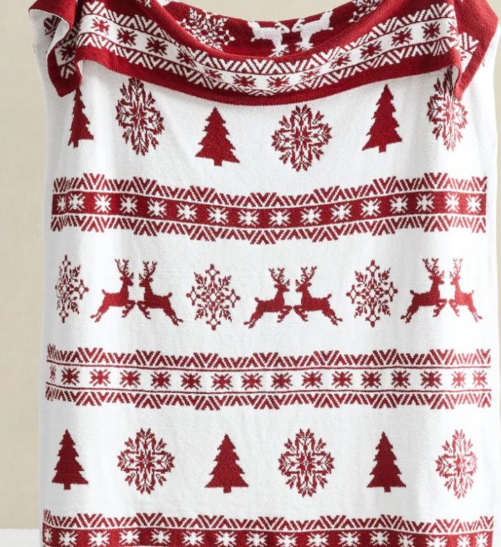 WDCOZY Reversible Christmas Knit Blanket