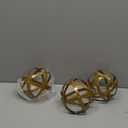 YIYA Gold Decorative Sphere Set of 3 - Metal Ball Decoration - Metal Band Decorative Ball - Metal Ball Table Decor for Living Room Bedroom Kitchen Office Coffee Table Desk