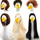 6 Pcs Porch Goose Wig,Cute Porch Goose Outfit Suitable for 17 Inch and 23 Inch Statue,Cute Outdoor Statue Outfits,Patio Yard Goosey Wig for Lawn Goosey Garden Decoration