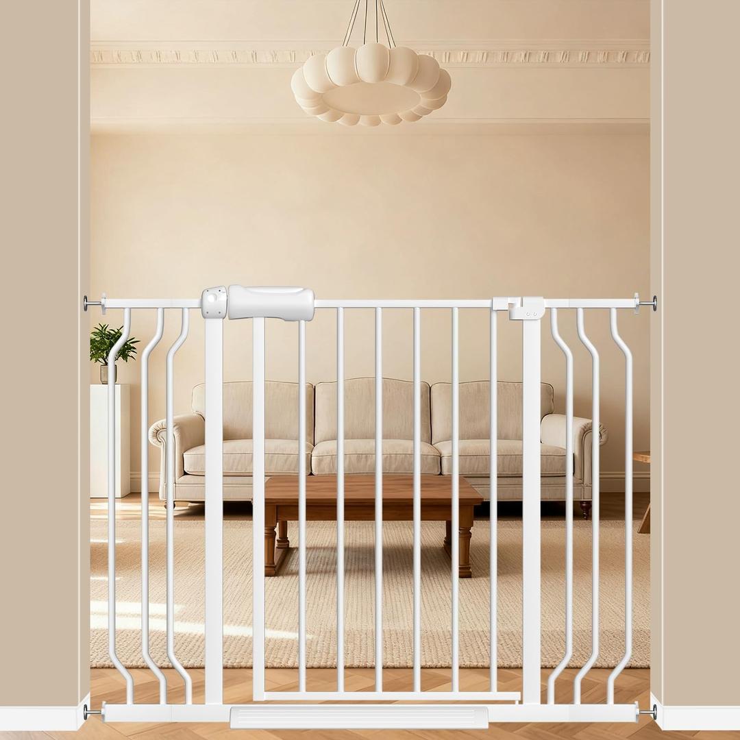 ALLAIBB 29.13-43.3" Extra Wide Pressure Mounted Baby Gate 30" Tall White
