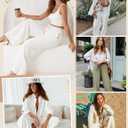 Linen Pants for Women Flowy Palazzo Pants Boho High Waist Wide Leg Trousers Summer Beach Vacation Outfits 2026 (White)