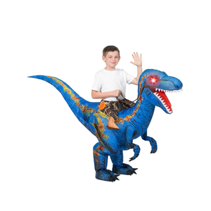 Spooktacular Creations Kids Halloween Inflatable Costume, LED Light Eyes Dinosaur Costume Blow Up Costume Dress Up Party Small