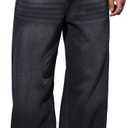 Mens Wide Leg Baggy Jeans Y2k Casual Fashion Loose Denim Pants Work Office Streetwear (Medium, B10 Black)