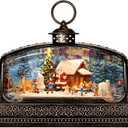 Christmas Snow Globe Christmas Decorations for Home Santa Claus Gnome Polar Bear Reindeer Christmas Tree Snowman House with Timer Music