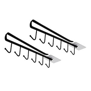 eywlwaar Cabinet Mug Holder Mug Cups Cabinet Mug Hooks Kitchen Storage Hanging Hooks (2 Pack-Black)