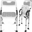 Vive Shower Chair for Elderly and Disabled - Folding Seat with Arms and Back - Foldable Bathroom Chairs for Sitting, Inside Shower - Portable for Travel - Fold Down, Collapsible, Compact & Comfortable