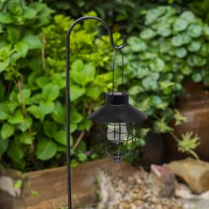 YAKii 1 Pack Solar Lantern Hanging Waterproof Outdoor Metal Solar Lamp with Warm White Light Decorate for Yard Garden Pathway Patio Porch Decor (Black)