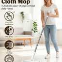 Snap Grip Mini Mop, Hands-Free Cloth Changing with 360 Rotating Head, Zero-Touch Portable Wall Mop for Floor, Tile and Mirror, Universal Pad Compatibility for Any Cloth+ Magic Cleaning Cloth