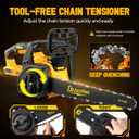 16 Inch Electric Chainsaw Compatible with Dewalt 20V/60V MAX Battery (Tool Only), Brushless Cordless Chainsaw with Auto Oiler, Battery Level Screen, 3 Chains, Handheld Pruning Saw for Tree Branch