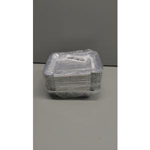 25 Pack 1 lb Rectangular Disposable Aluminum Foil Pan 16 oz Take Out Food Containers with Clear Plastic Dome Lids, for Catering, Baking, Roasting Food