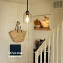 Black Pendant Lights - Glass Pendant Lights Kitchen Island - Hanging Light Fixture for Kitchen Island Dining Room H-7010-BKCL-R