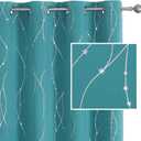 SMILE WEAVER Turquoise Blackout Curtains for Bedroom 54 Inch Long,Room Darkening Soft Thick Thermal Insulated Light Blocking Window Drapes for Living Room/Nursery 2 Panels,Teal Green