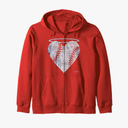 Vintage Angel Baseball Heart with Halo Zip Hoodie Size M
