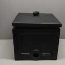 Pemberly Row Traditional Plastic Garden Hose Bin in Black Finish