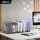 9-Section Desk File Organizer, Vertical File Holder, Mesh Desktop File Folder Metal File Binder Organizer Stand for Office Home Classroom, Black
