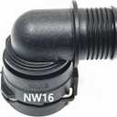 2 x NW16 Coolant Hose Connector,Engine Radiator & Heater Pipe Fitting,90° Elbow, 0.87 Inch to 0.96 Inch