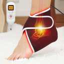 JOBYNA Infrared Light and Red Light for Ankle, Adjustable 850nm Infrared Light & 660nm Red Light Device for Home Travel Use, 3 Level Temperature & 5-30min Timer & Pulse Mode