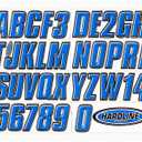 Hardline Products USA Series 800 Boat Registration Numbers & Lettering Kit, 3-Inch Blue/Black – USCG Compliant Marine Grade Vinyl Decals for Boats – Center Console – Pontoon & PWC