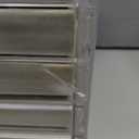 Frebeauty Acrylic Jewelry Organizer Earring Organizer Box with 5 Drawers Earring Holder Organizer with Velvet Trays Clear Jewelry Box for Women Earring Display for Rings Studs(Beige)