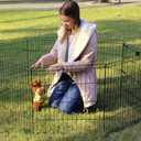 PEEKABOO Dog Pen Pet Playpen Dog Fence Indoor Foldable Metal Wire Exercise Puppy Play Yard Pet Enclosure Outdoor 8 Panels 24 Inch (Only Black playpen)